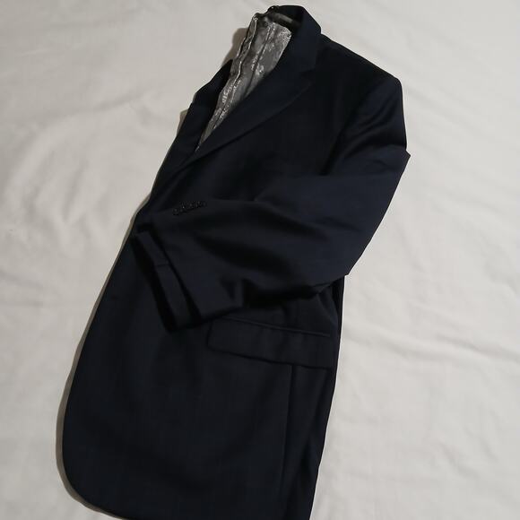 Joseph Abboud Men's 50L 100% Wool Deep Blue Window-Pane Plaid Blazer Lined - Picture 9 of 15